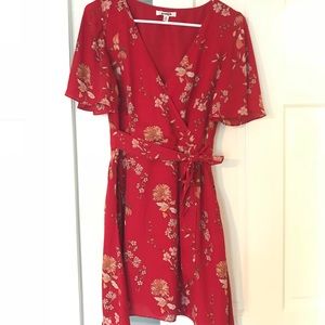 Red floral dress